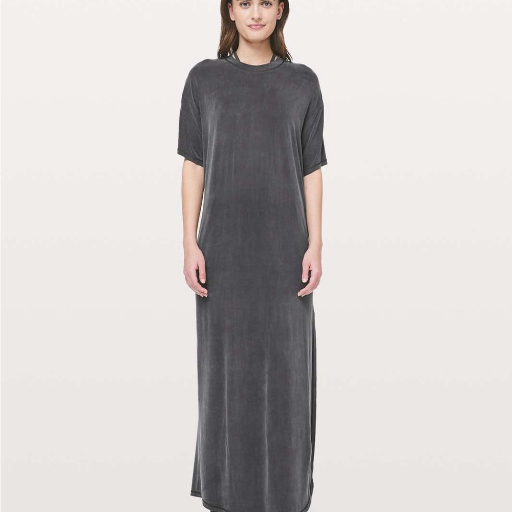 Lululemon Lab•Sumu-Su Dress•Cupro Maxi Dress•Deep Coal•VERY RARE•PRISTINE•Sz 6